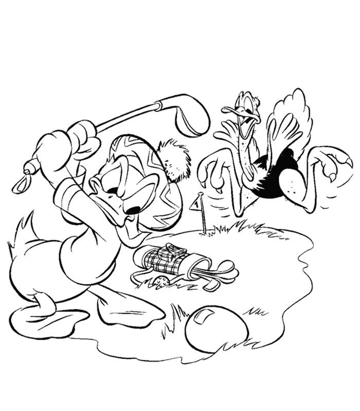 coloriage donald au golf